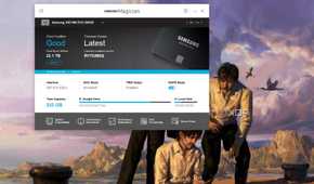 Screenshot of Windows desktop showing Samsung Magician program