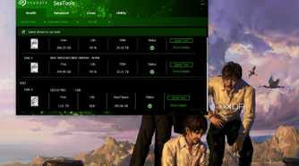 Screenshot of Windows desktop showing Seagate SeaTools program