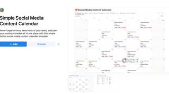Notion social media calendar template
