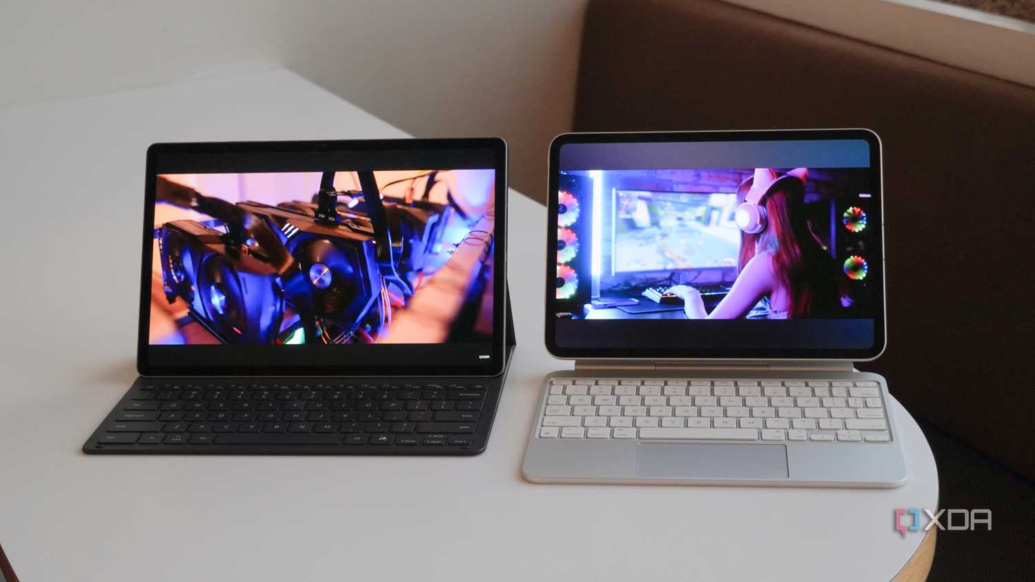 A comparison between the Galaxy Tab S10+ and iPad Pro M4 displays.