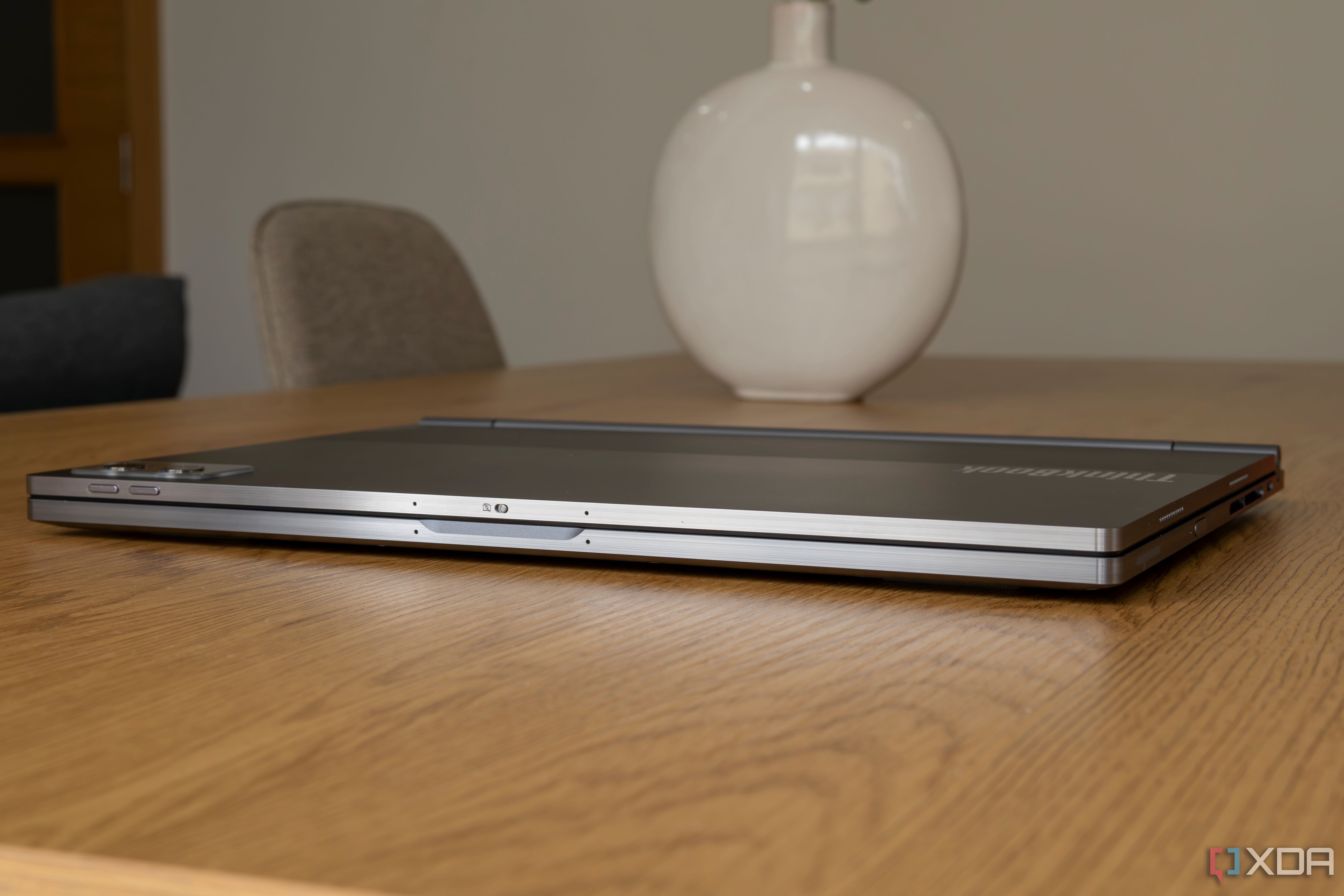 A Lenovo ThinkBook Plus Gen 5 Hybrid with the lid closed