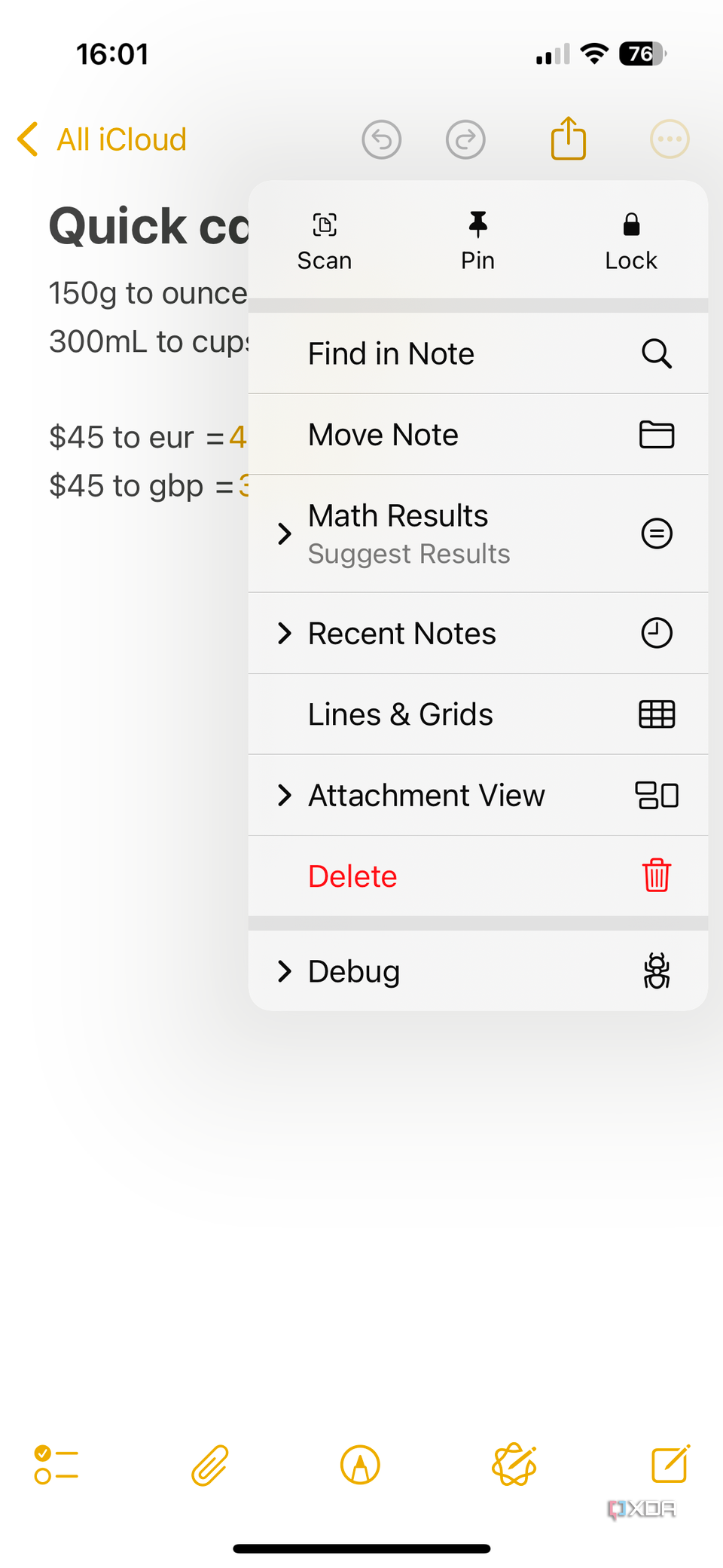 Lock note in Apple Notes on iPhone