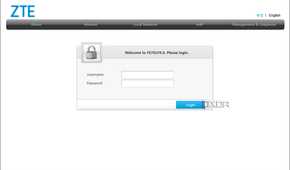 Screenshot of router's login page