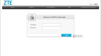 Screenshot of router's login page
