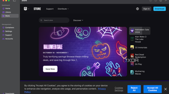 Using Mythic's Epic Store section on Mac