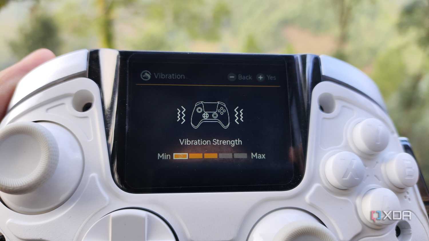 A zoomed-in shot of the Manba One LED display