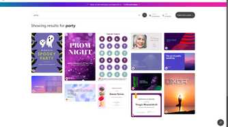 Screenshot of templates for Microsoft PowerPoint on the web with search results filtered for the word "party"