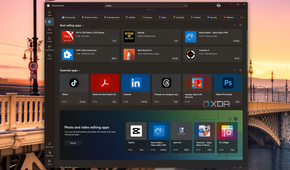 Screenshot of the Microsoft Store showing various apps