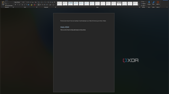 Screenshot of Microsoft Word for Windows with a Heading