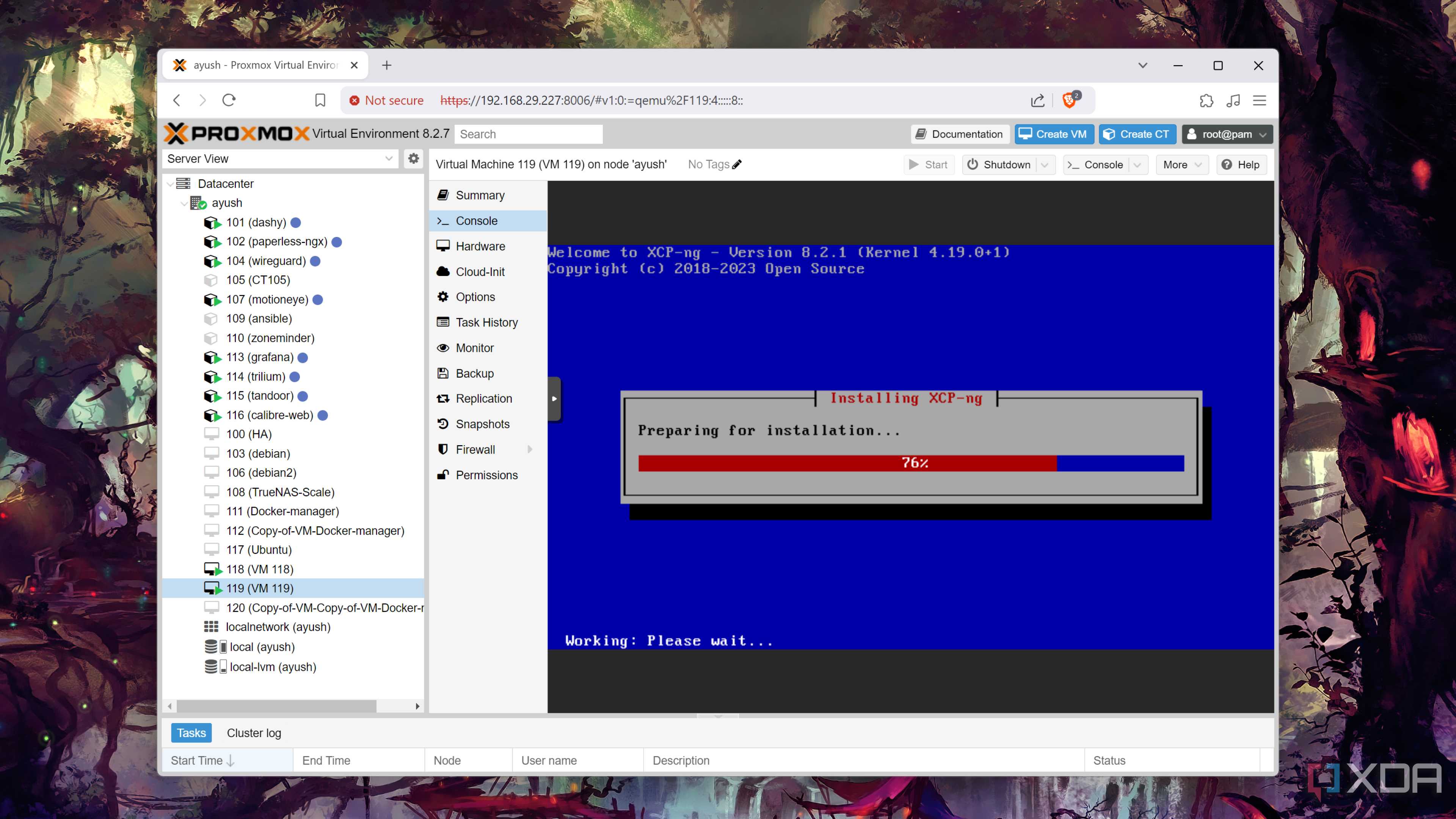 Installing XCP-ng on Proxmox using nested virtualization