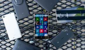 Nokia Lumia with six other handsets around it