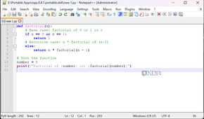 Notepad ++ user interface