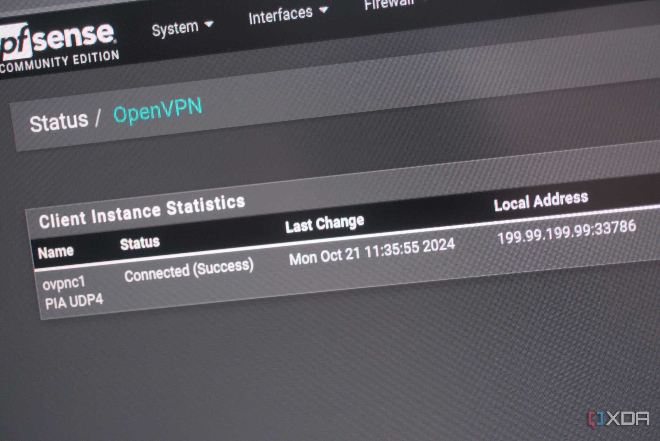 OpenVPN running on pfSense