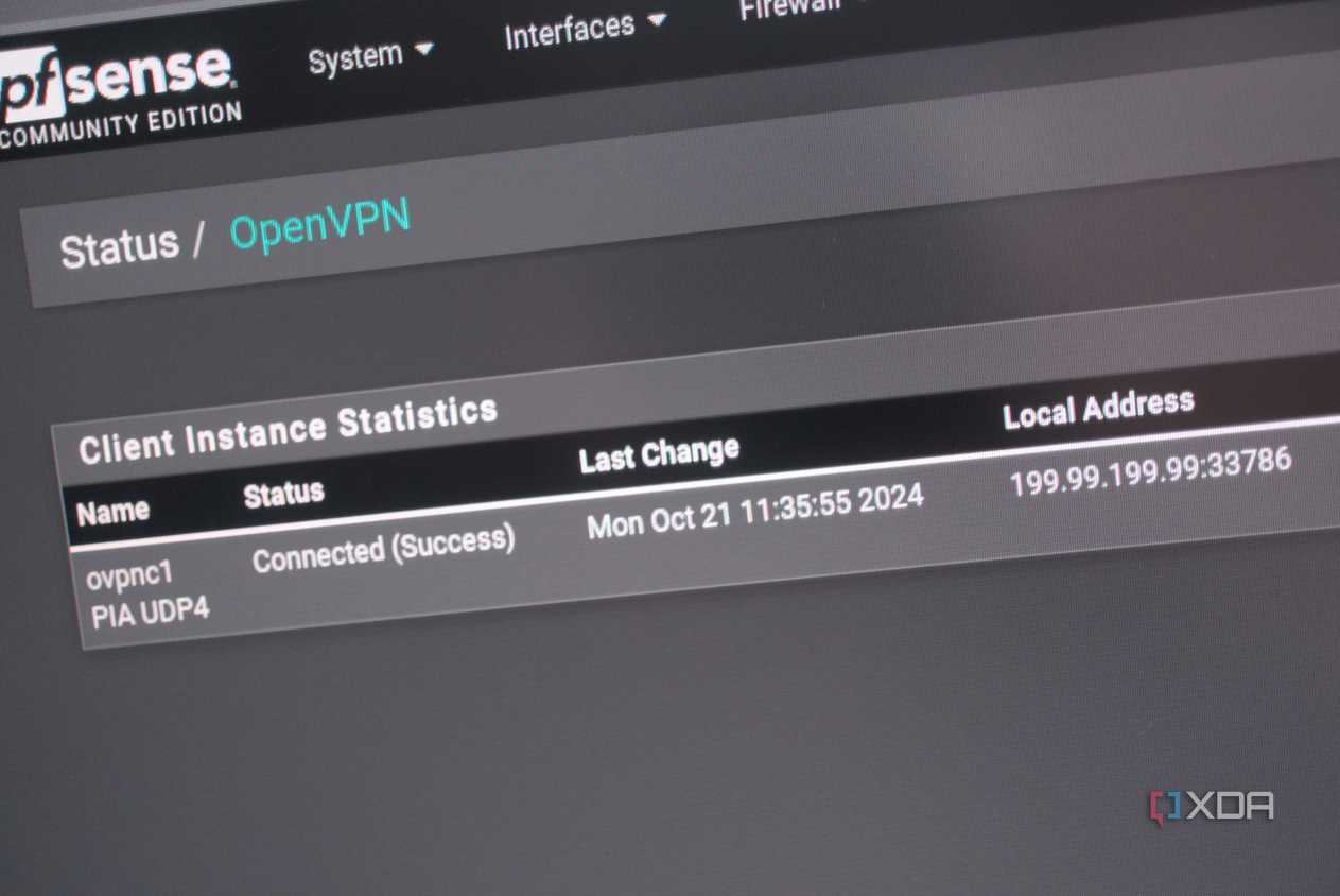 OpenVPN running on pfSense