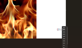 Screenshot of Paint on Windows 11 showing the zoom control menu and slider