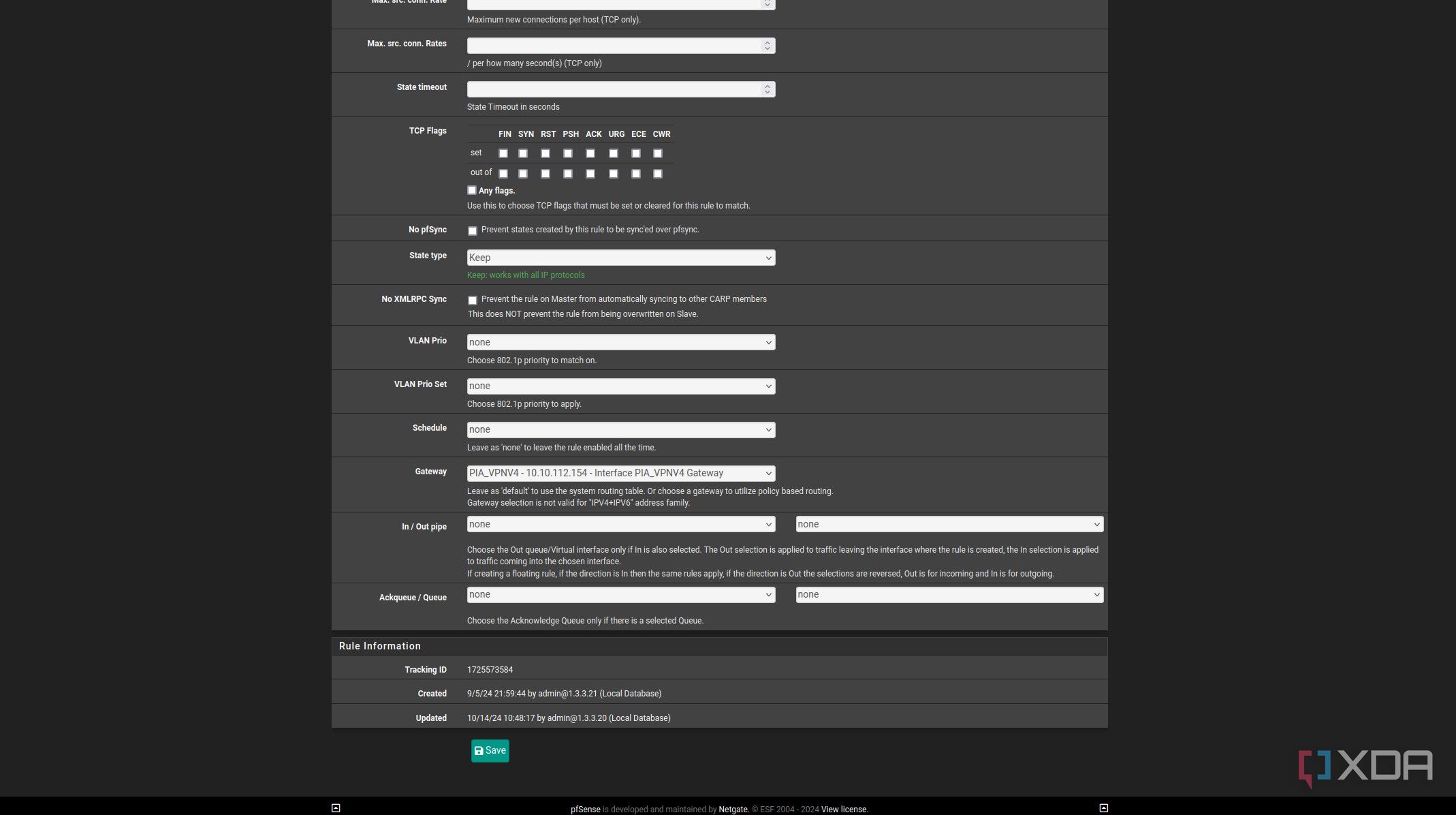 Adding firewall rule on pfSense