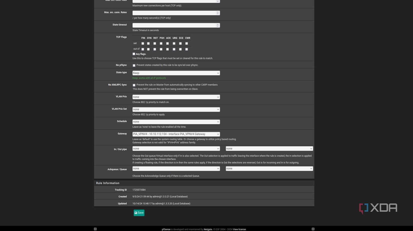 Adding firewall rule on pfSense