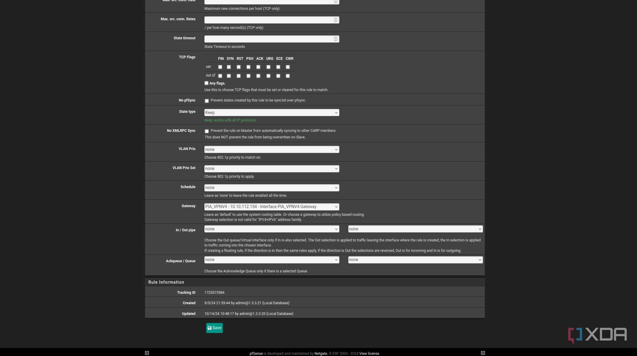 Adding firewall rule on pfSense