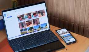 Photos app sharing between the two devices.