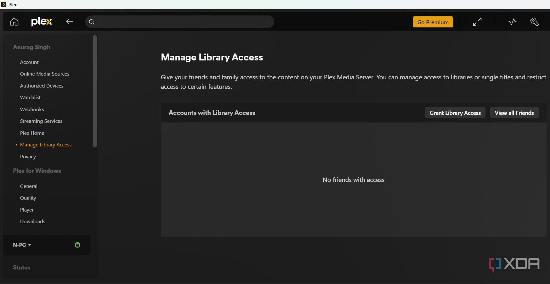 Plex library access on Windows