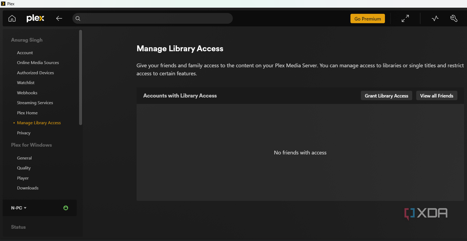 Plex library access on Windows