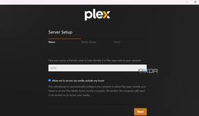 Screenshot showing Plex Server Setup Wizard on Windows