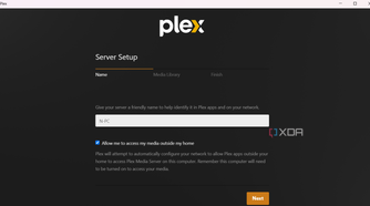 Screenshot showing Plex Server Setup Wizard on Windows