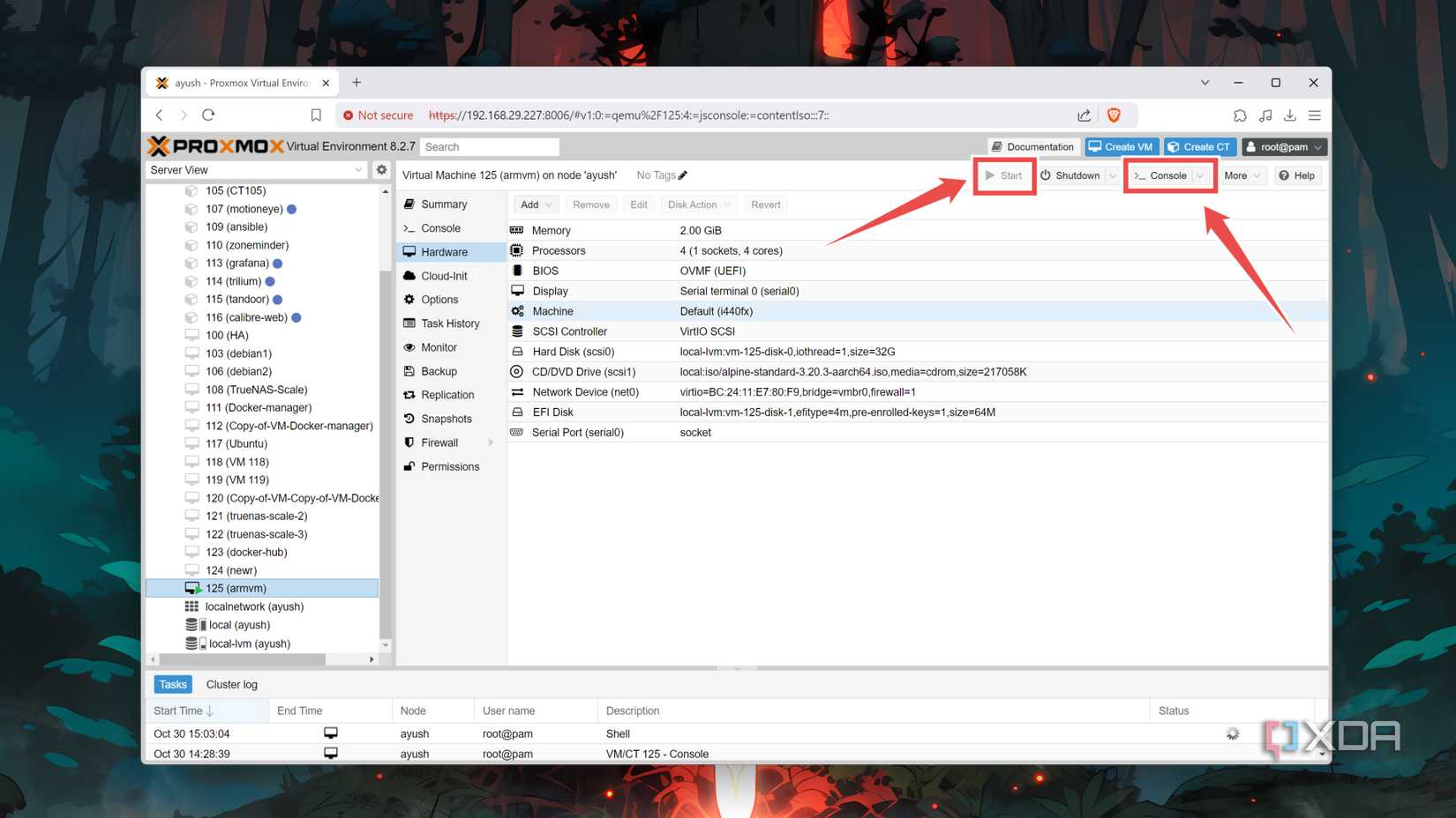 Starting an ARM64 VM in Proxmox