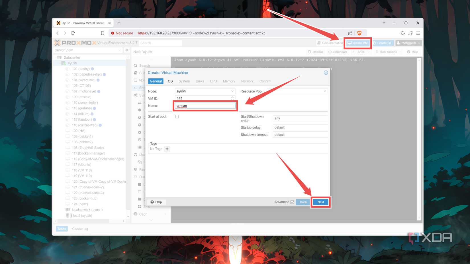 Creating an ARM64 VM in Proxmox now