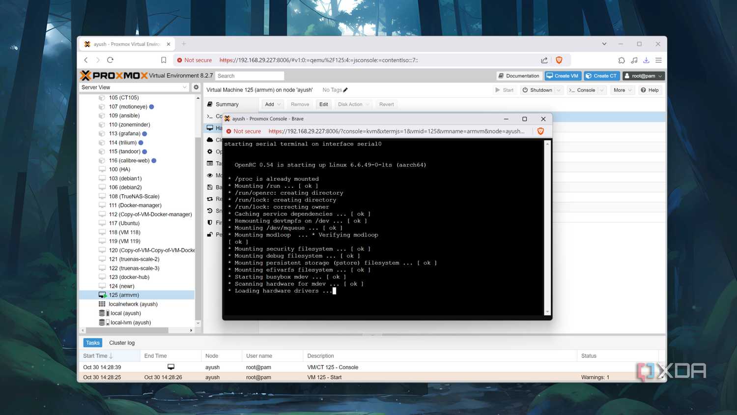 Running an ARM64 Alpine Linux VM in Proxmox