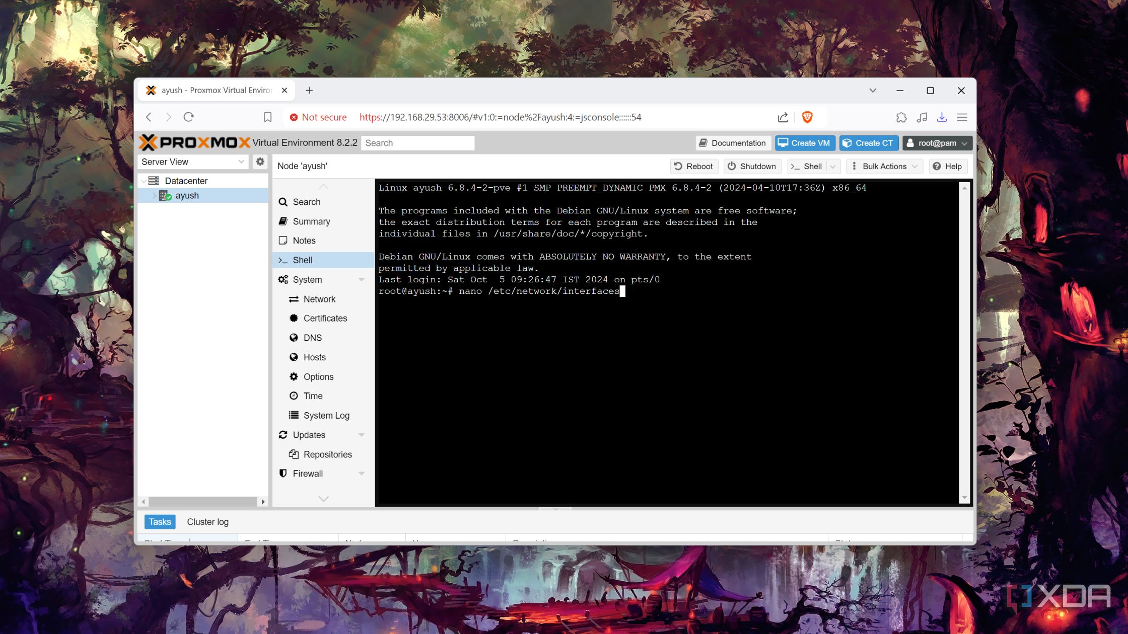 Accessing the interfaces.conf file in Proxmox
