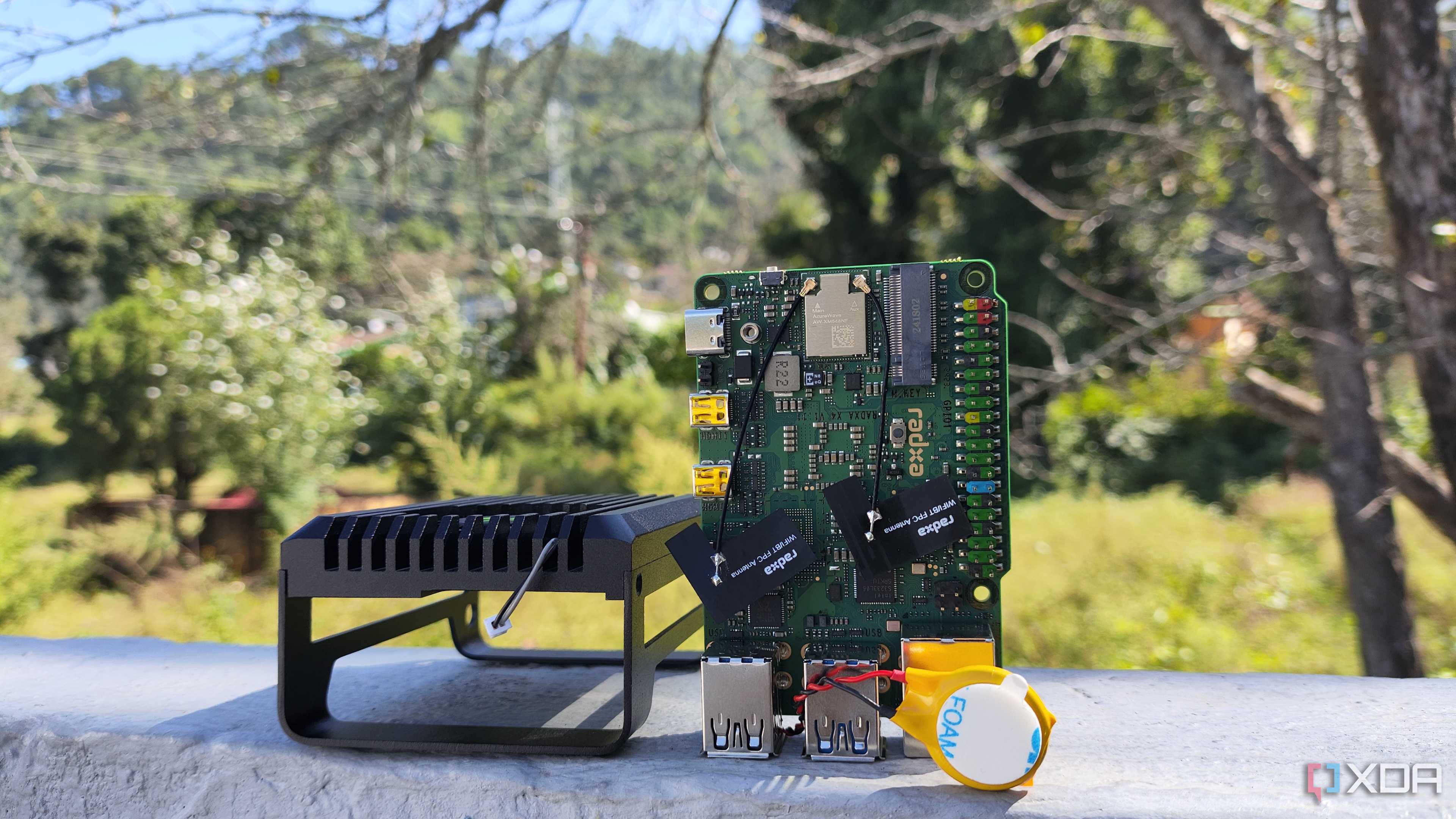 A Radxa X4 SBC lying on a flat surface