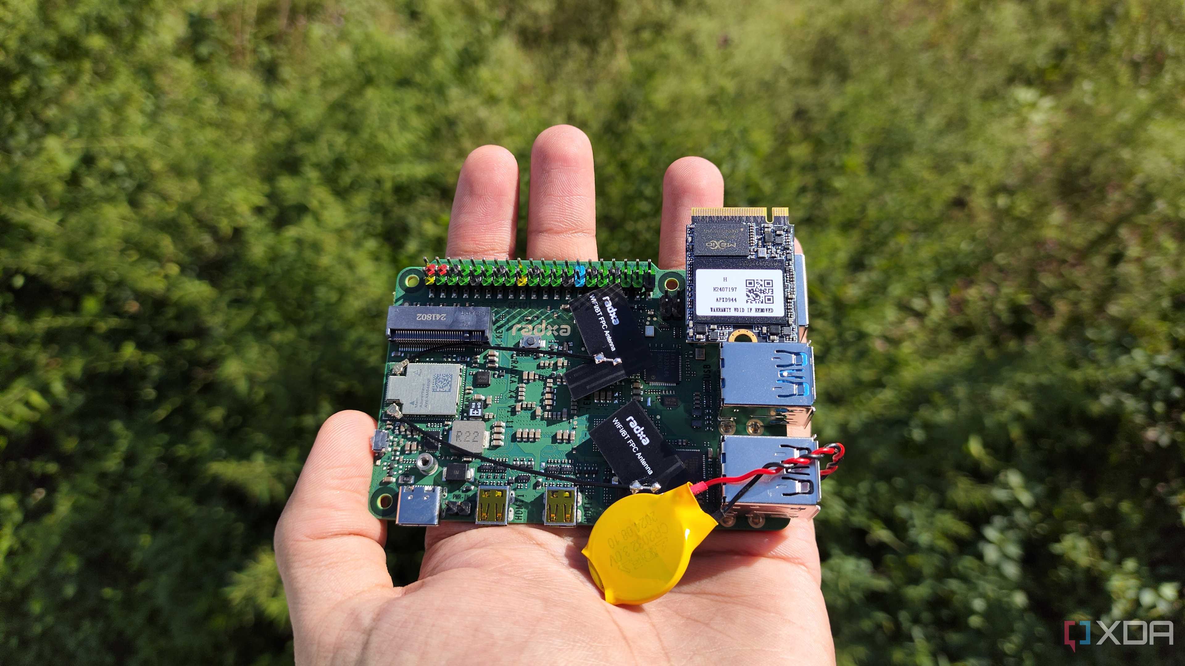 A person holding a Radxa X4 SBC