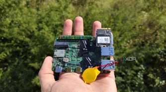 A person holding a Radxa X4 SBC