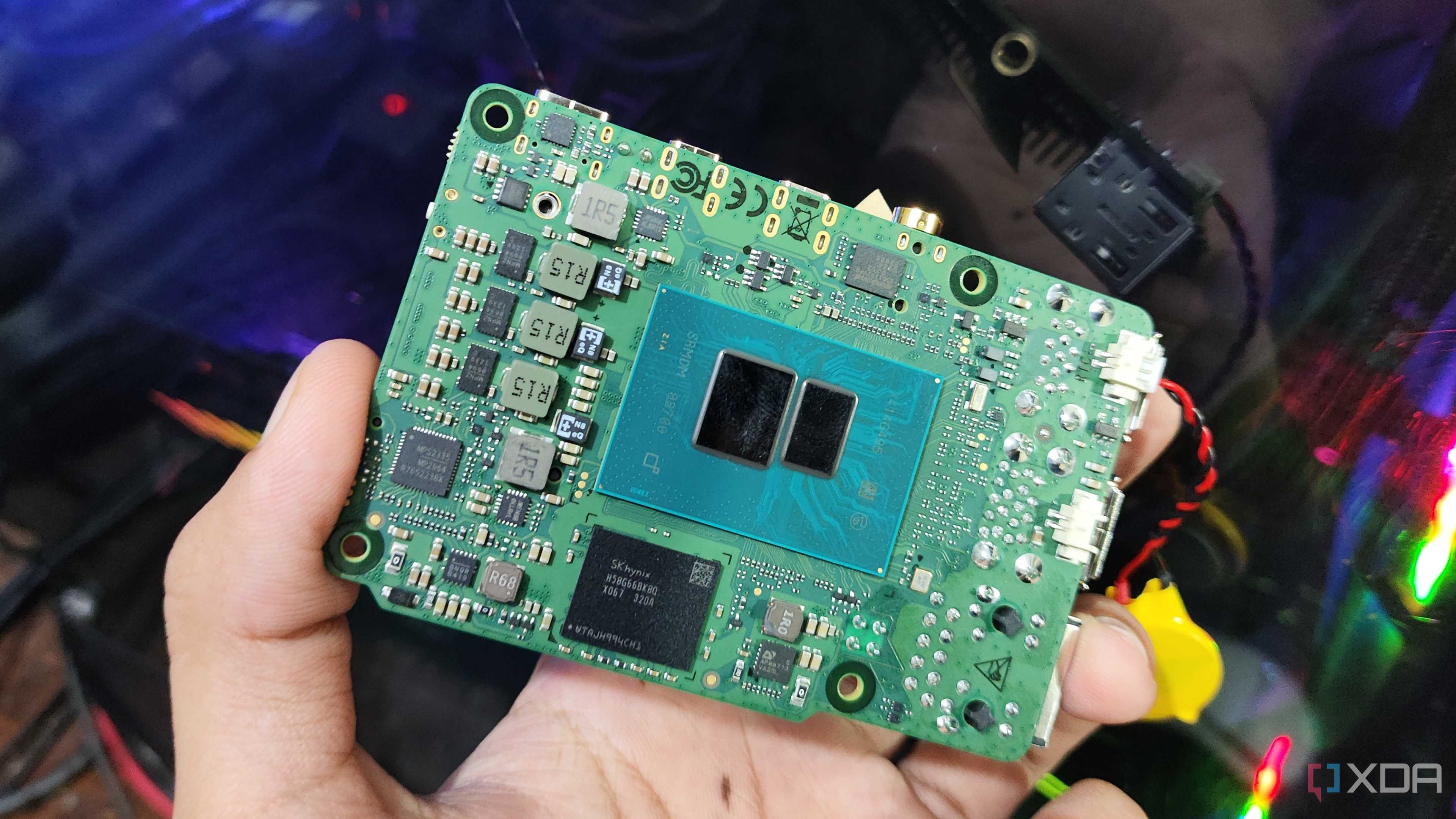 A person holding a Radxa X4 SBC