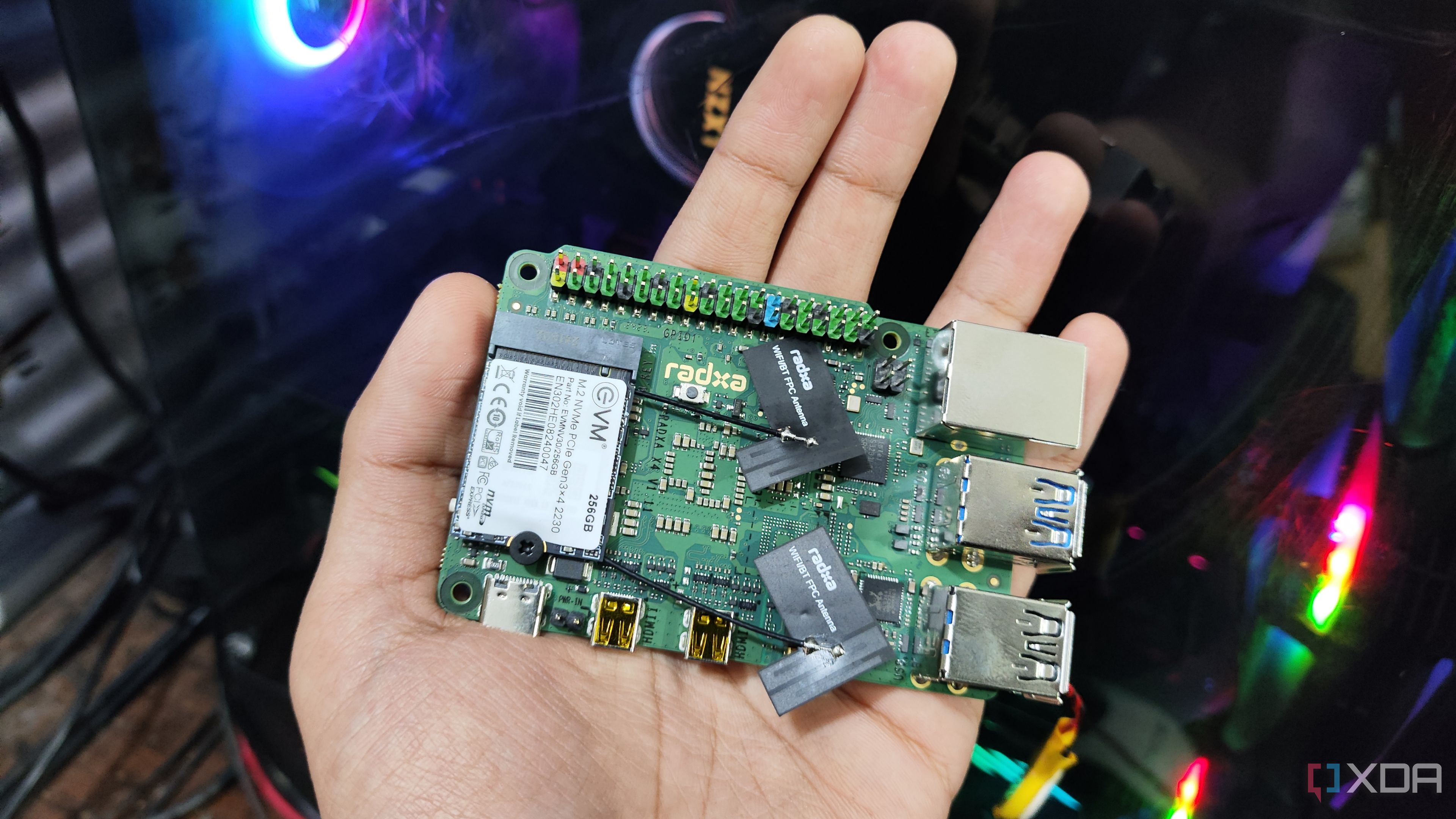 A person holding a Radxa X4 SBC