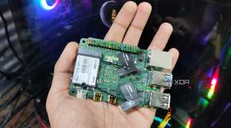 A person holding a Radxa X4 SBC