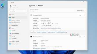 The settings app displaying the specs of the Radxa X4