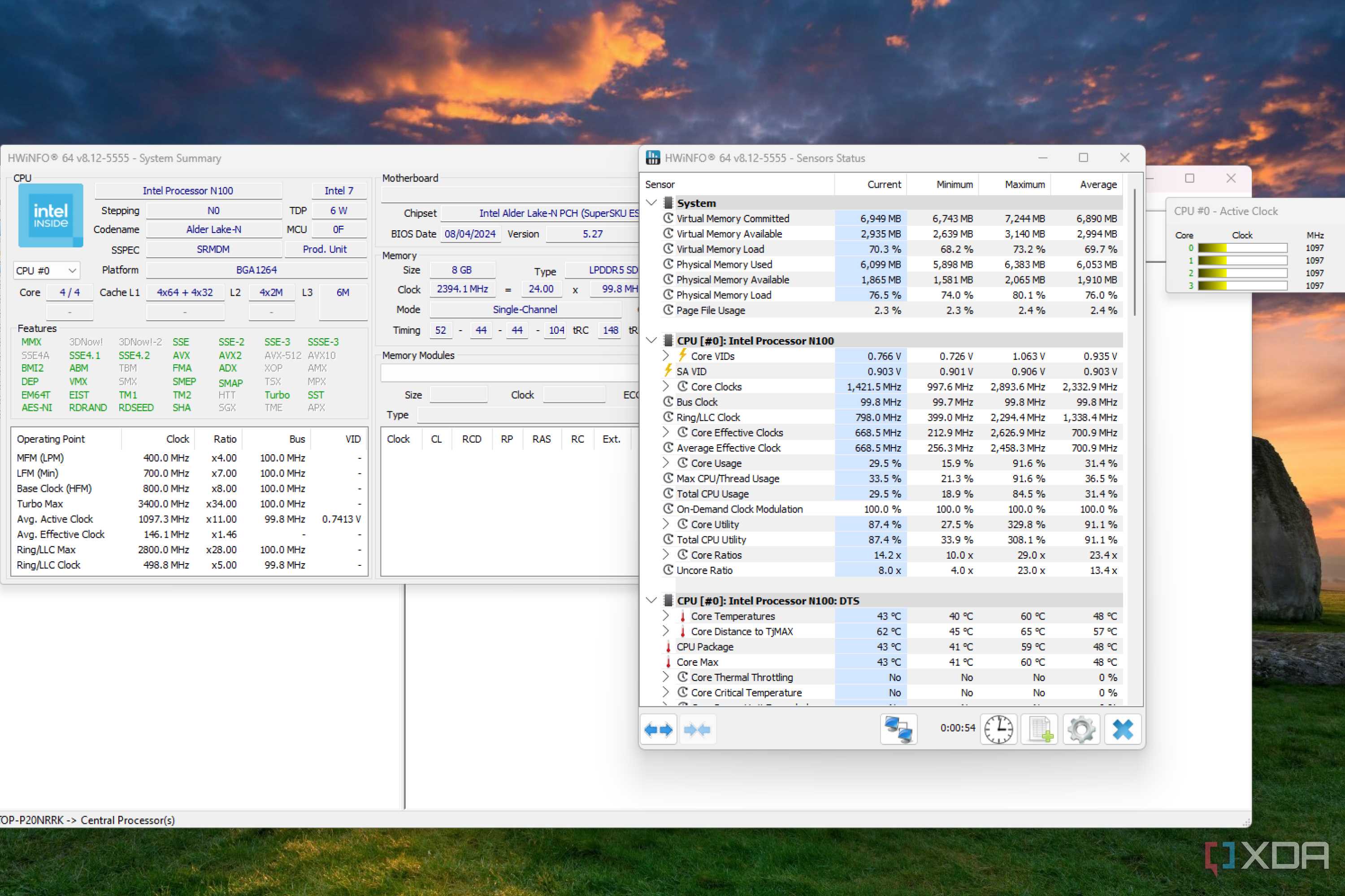 Running HWiNFO64 on the Radxa X4