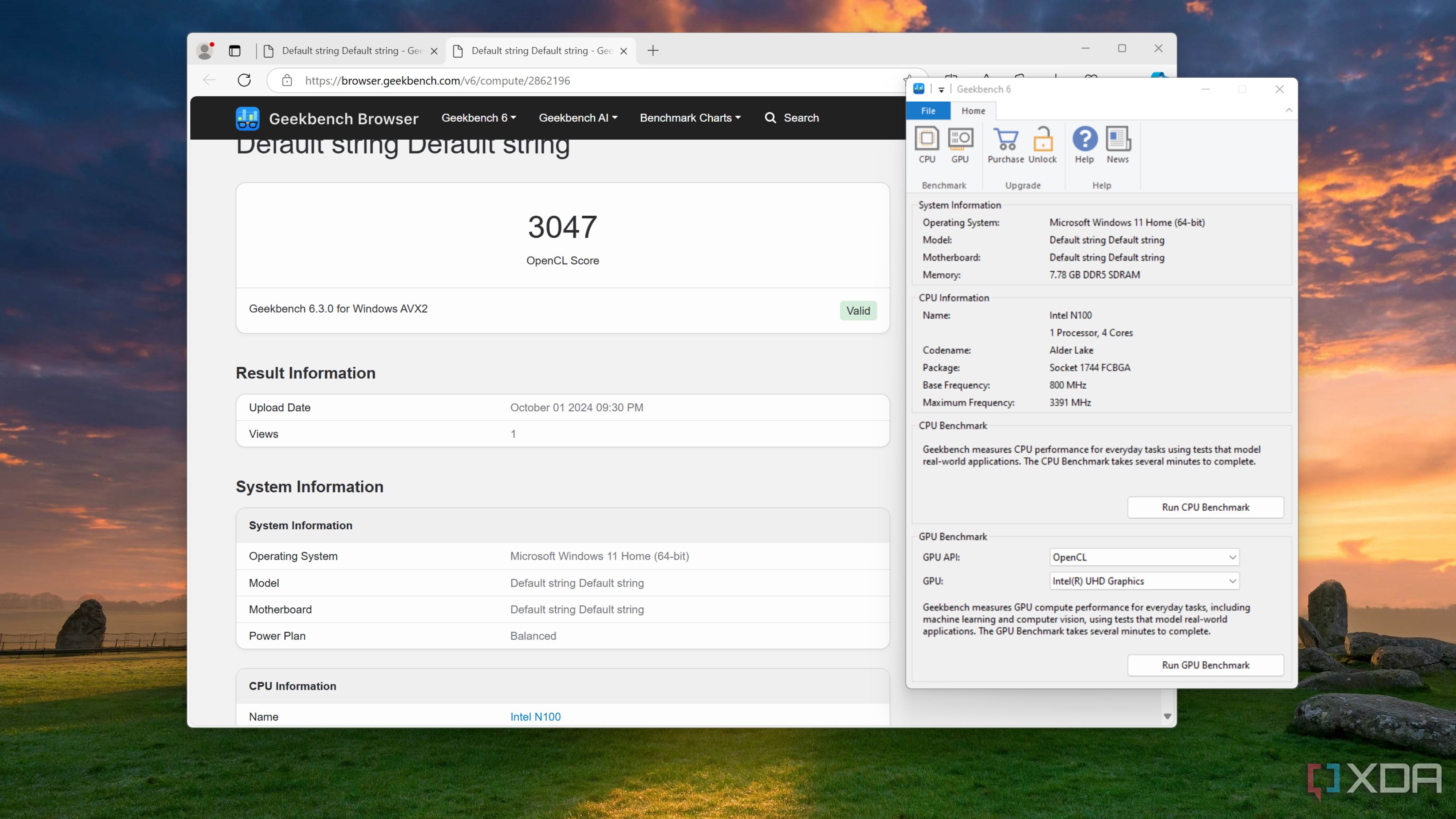 Running Geekbench (GPU) benchmark on the Radxa X4