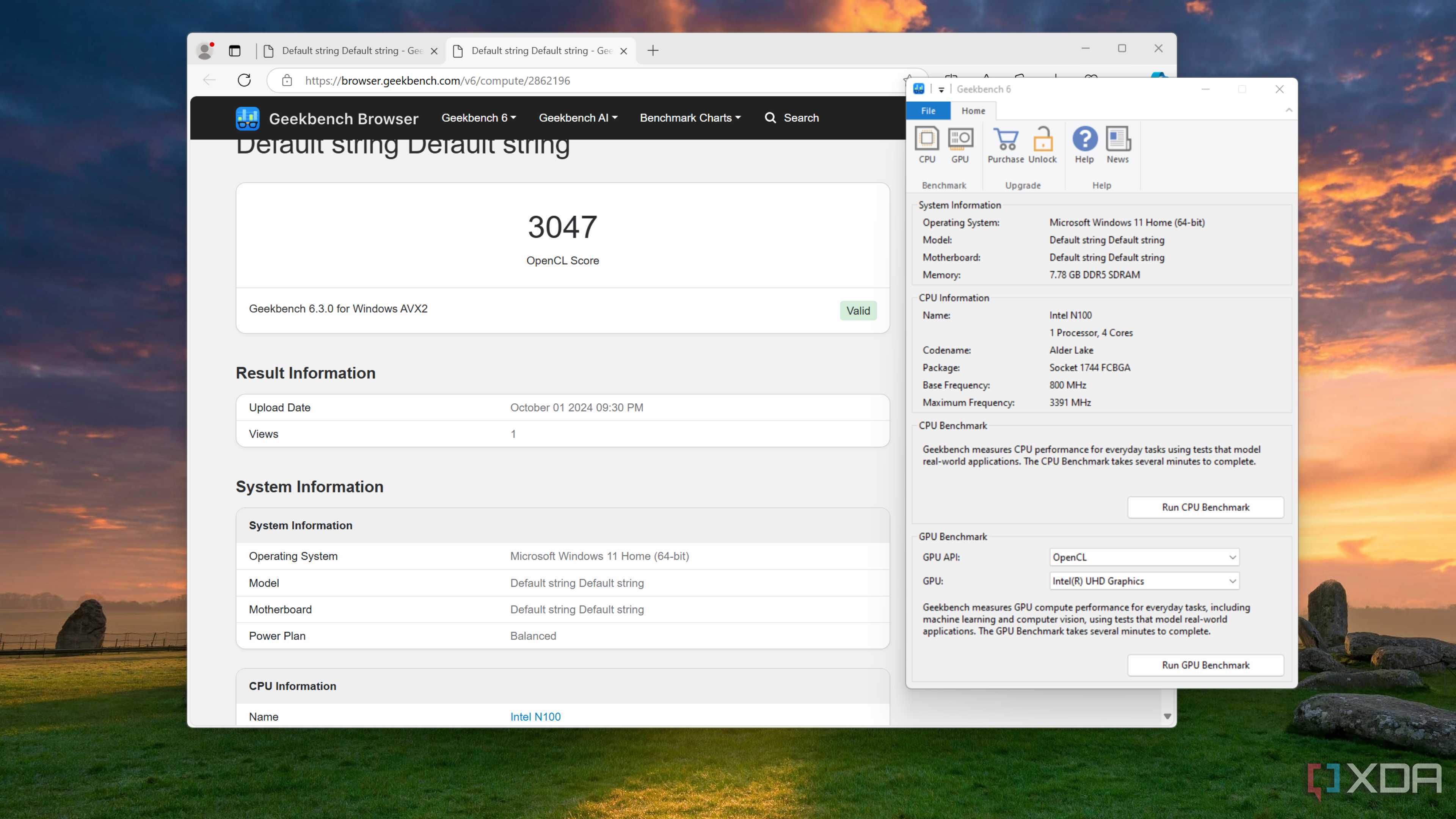 Running Geekbench (GPU) benchmark on the Radxa X4