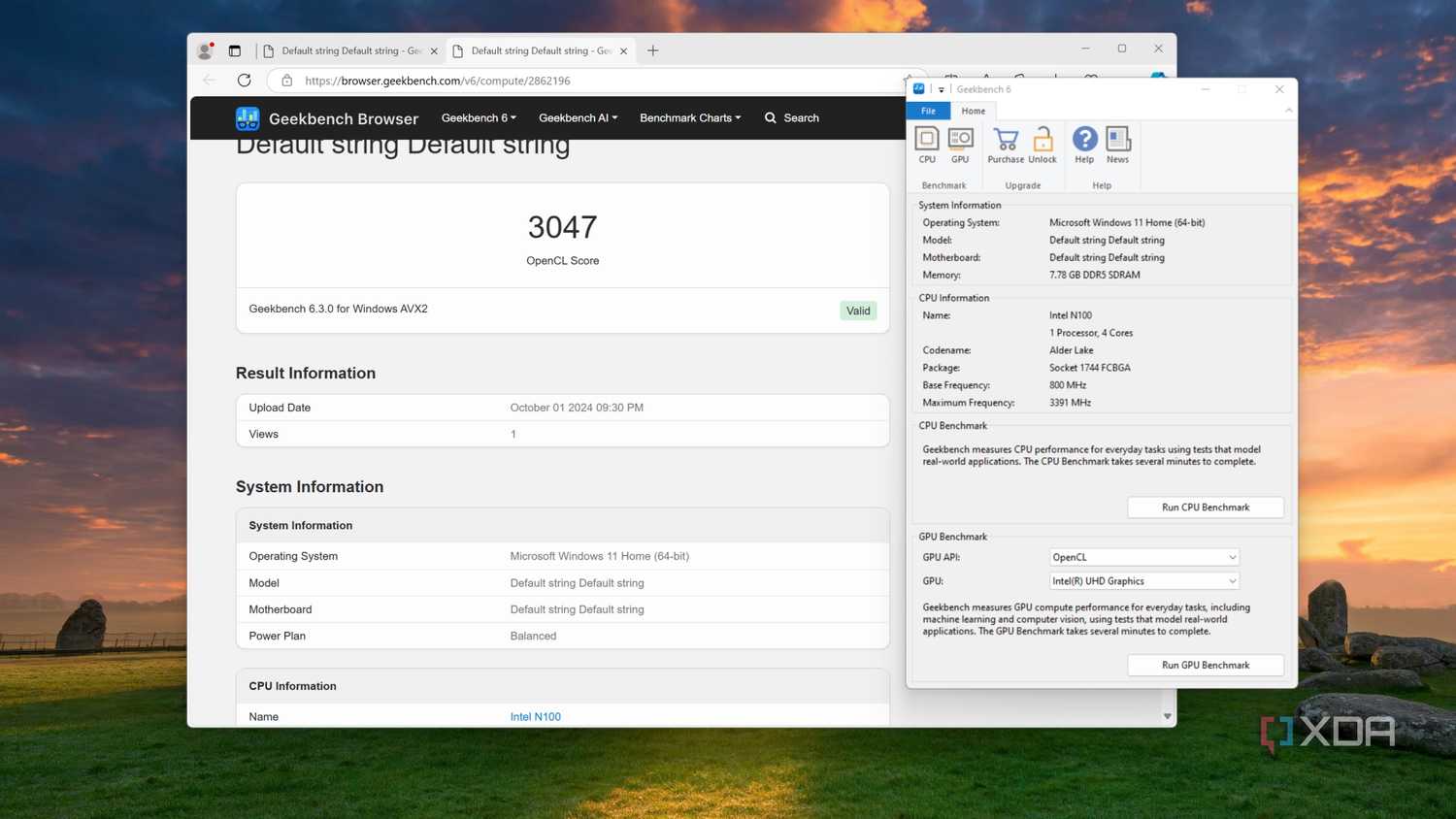 Running Geekbench (GPU) benchmark on the Radxa X4