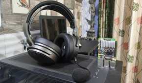 An Audeze Maxwell headset kept near the Raspberry Pi 5