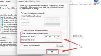 Pointing to the DNS server on the Raspberry Pi