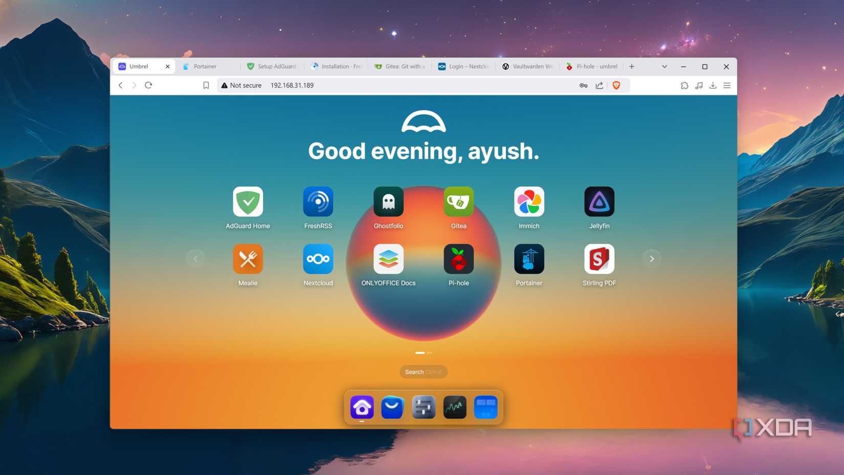 The UmbrelOS web UI