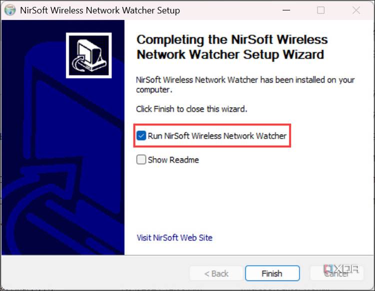 Run Wireless Network Watcher after installing