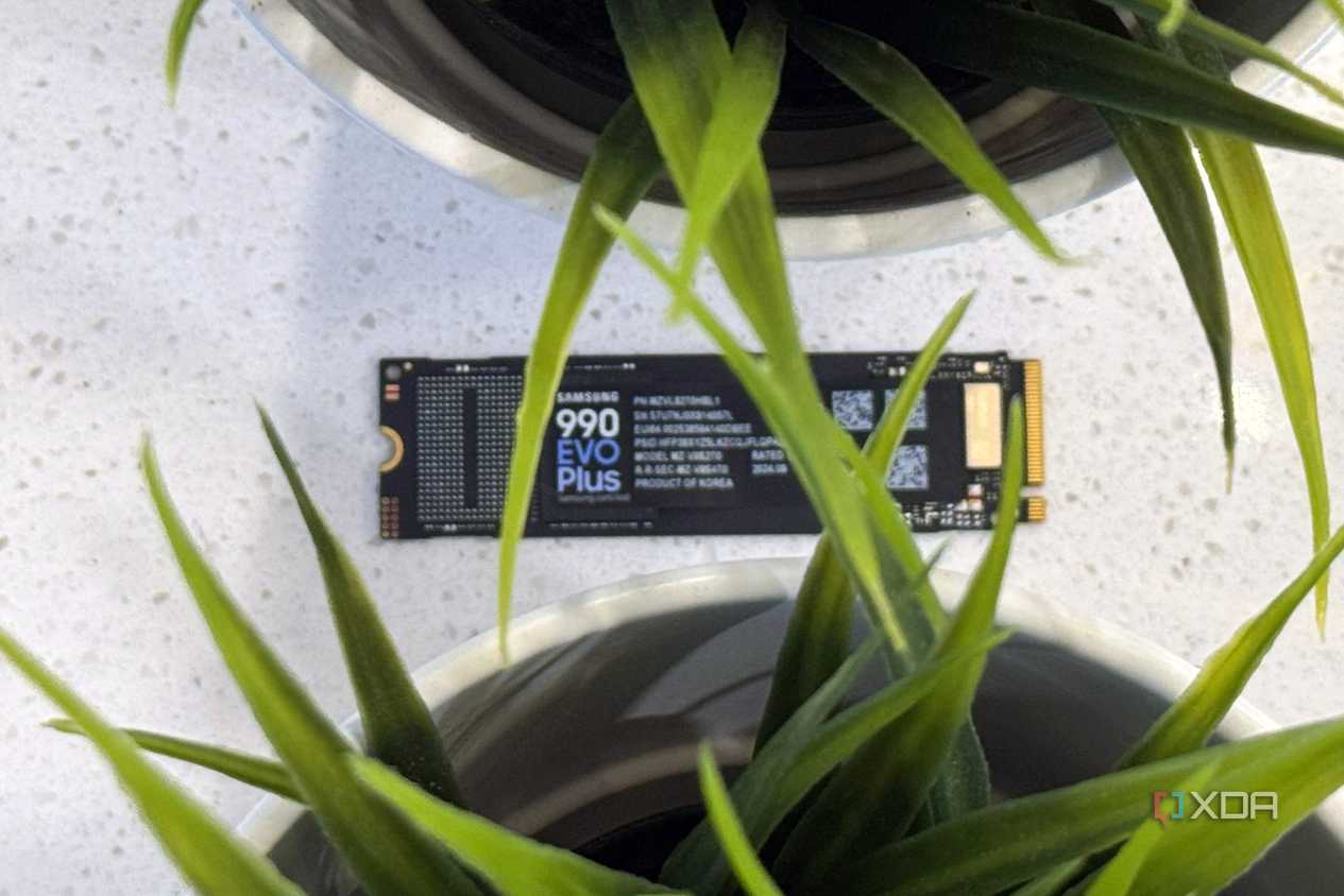 samsung 990 evo plus ssd with two plants