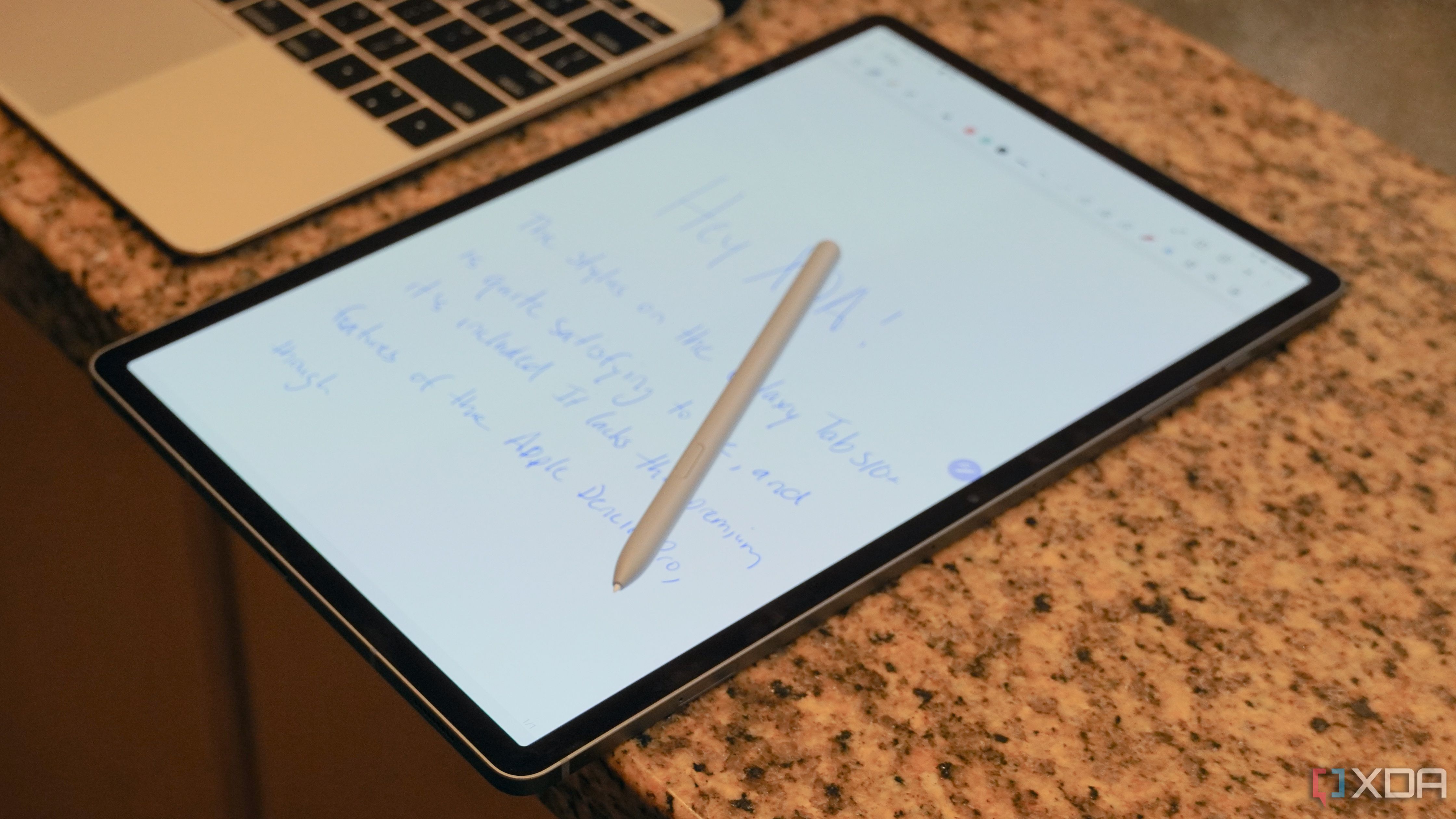 The S Pen in use on a Galaxy Tab S10+.