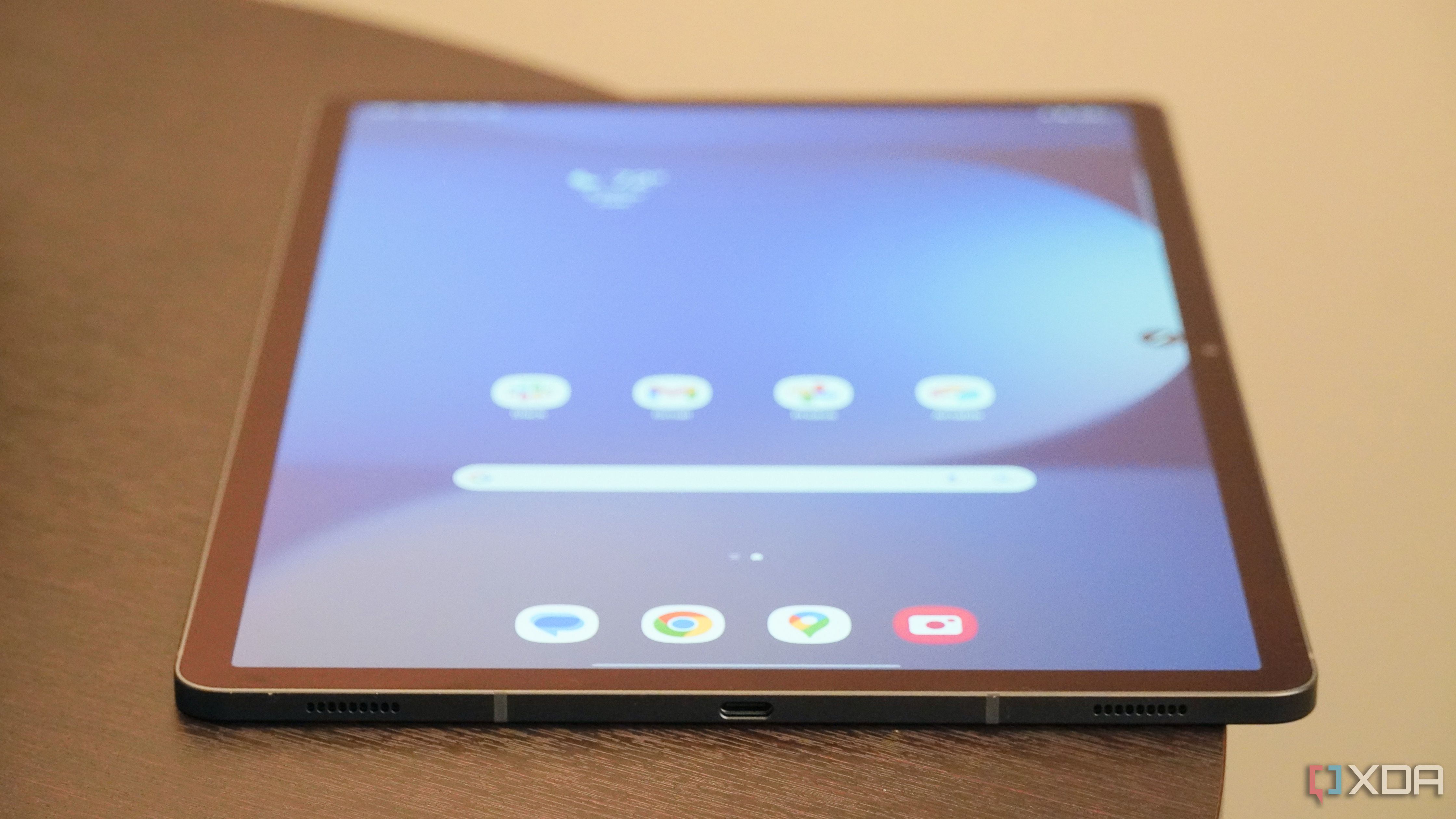 The bottom and USB-C port on the Galaxy Tab S10+.