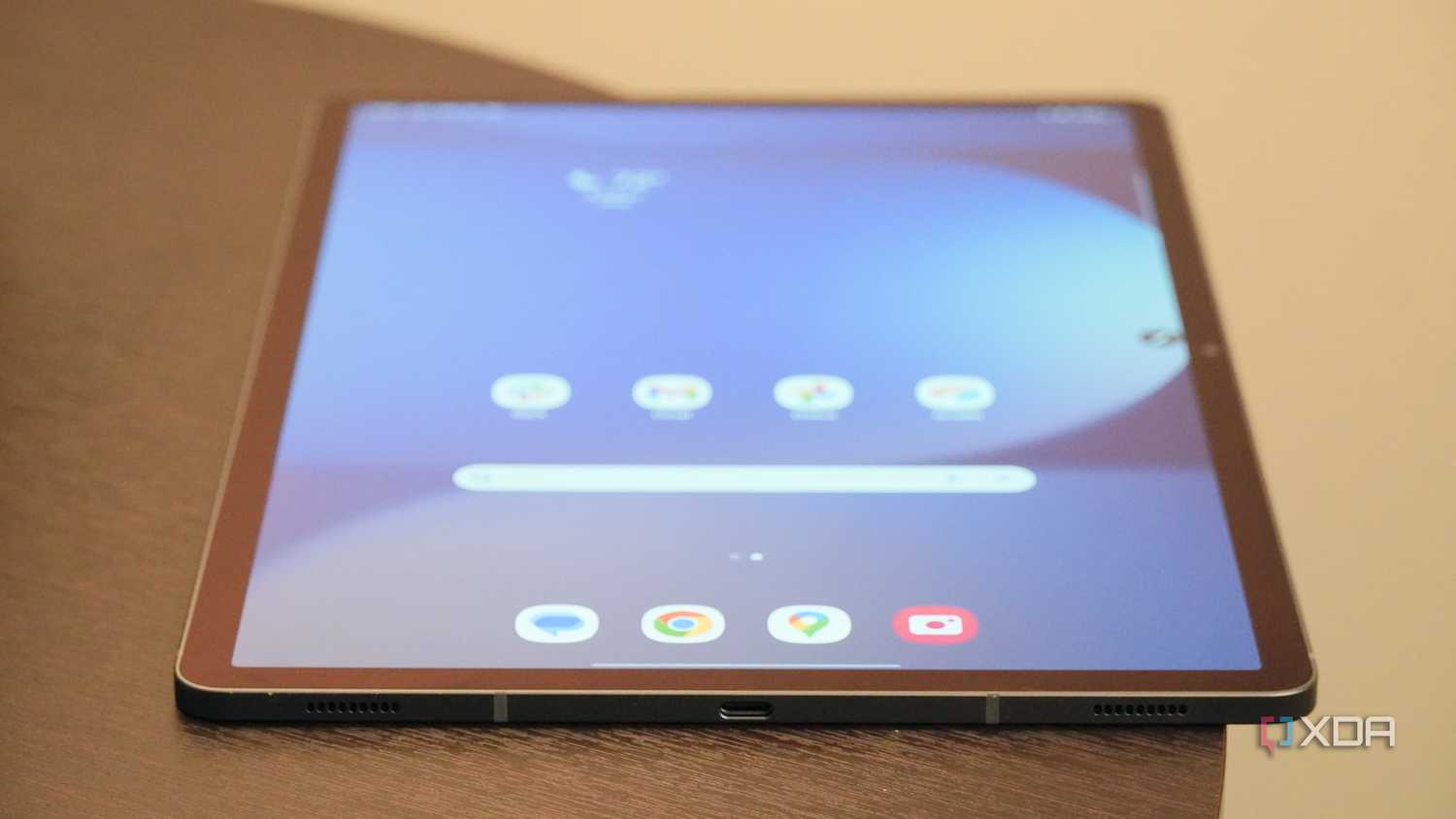 The bottom and USB-C port on the Galaxy Tab S10+.